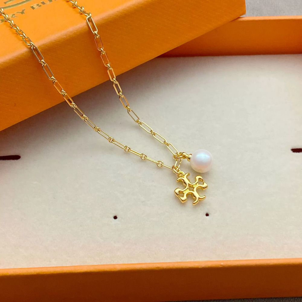 Tory Burch Natural Freshwater Pearl Pendant Necklace